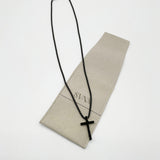 Cross Pendant Necklace in Black