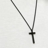 Cross Pendant Necklace in Black