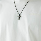Cross Pendant Necklace in Black - svnx
