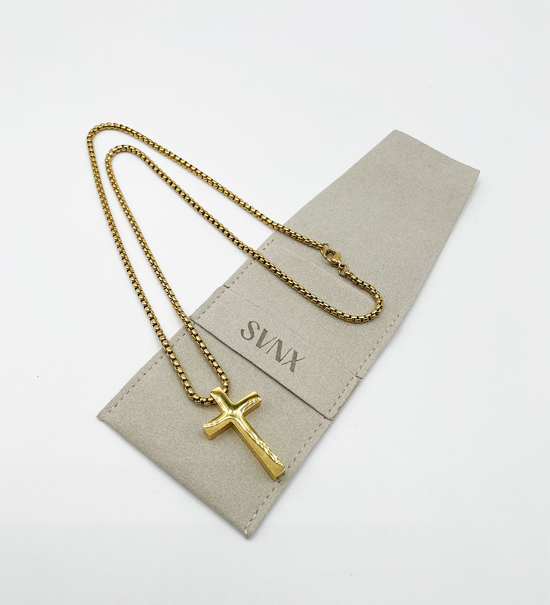 Cross Prendant Necklace In Gold