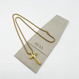 Cross Prendant Necklace In Gold
