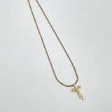 Cross Prendant Necklace In Gold