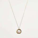 Pearl Square Pendant Necklace in Gold