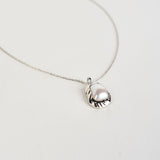 Pearl Square Pendant Necklace in Silver