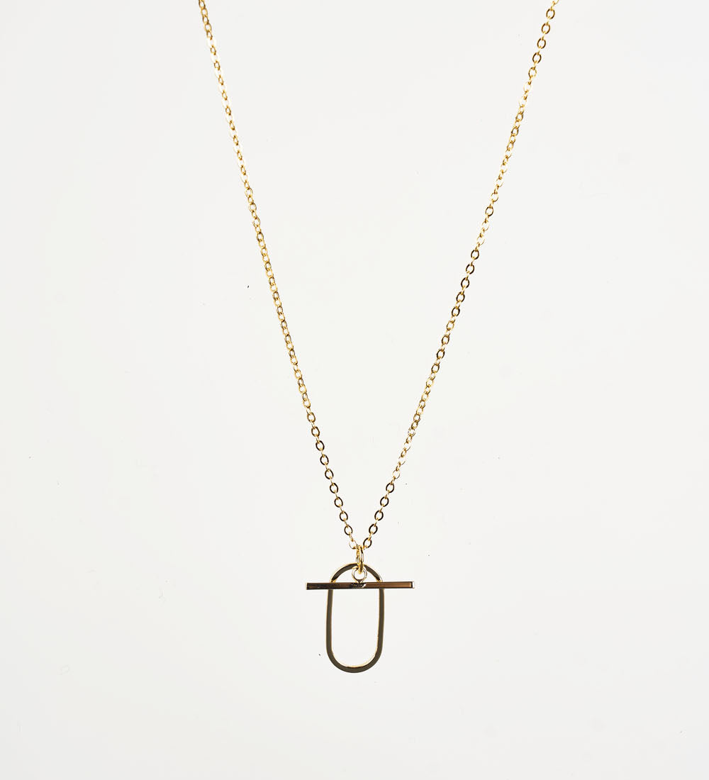 Clip Bar Necklace in Gold