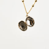 Small Oval Locket Necklace in Gold