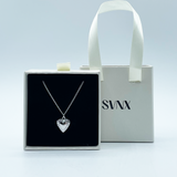 Small Heart Locket Necklace in Silver