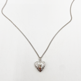 Small Heart Locket Necklace in Silver - Gift Boxed - svnx