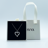 Heart Shape Pendant Necklace in Silver