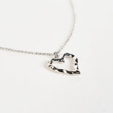 Heart Shape Pendant Necklace in Silver