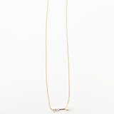 Pearl with 2 Diamante Necklace in Gold