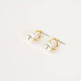 Double Pearl Earring in Gold