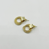 Multi-Layer Circle Stud Earrings in Gold