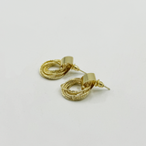 Multi-Layer Circle Stud Earrings in Gold