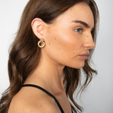 Multi-Layer Circle Stud Earrings in Gold