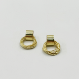 Multi-Layer Circle Stud Earrings in Gold