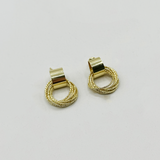 Multi-Layer Circle Stud Earrings in Gold