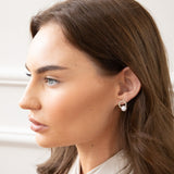 Pearl Stud Earring on Diamante Circular Wreath - Gift Boxed - svnx
