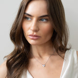 Diamante Heart Pendant Necklace in Silver - svnx
