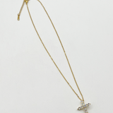 Diamante Cross Necklace in Gold