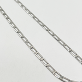 Flat Linked Chain Necklace in Silver