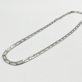 Flat Linked Chain Necklace in Silver