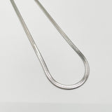 Slim Snake Chain Necklace in Silver