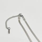 Slim Snake Chain Necklace in Silver