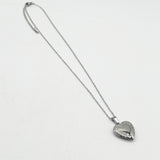 Large Heart Pendant Locket Necklace in Silver - Gift Boxed - svnx