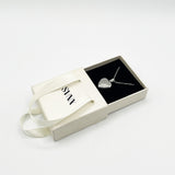 Large Heart Pendant Locket Necklace in Silver - Gift Boxed - svnx
