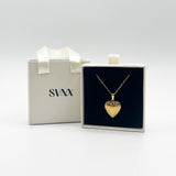 Large Heart Locket Necklace in Gold - Gift Boxed - svnx