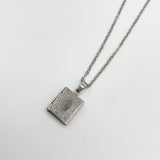 Booklet Locket Pendant Necklace in Silver