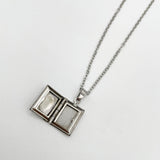 Booklet Locket Pendant Necklace in Silver