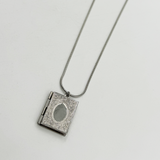 Booklet Locket Pendant Necklace in Silver