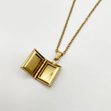 Booklet Locket Pendant Necklace in Gold
