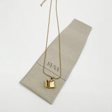 Booklet Locket Pendant Necklace in Gold