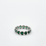 The 'Atlas' Ring in in Silver and Green