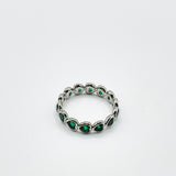 The 'Atlas' Ring in in Silver and Green
