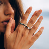 The 'Atlas' Ring in in Silver and Green