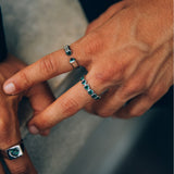 The 'Atlas' Ring in in Silver and Green