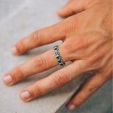 The 'Atlas' Ring in in Silver and Green