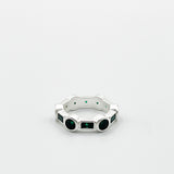 The 'Knox' Ring in Silver and Green