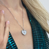 Sparkly Heart Necklace in Silver