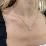 Mini Pearl Diamante Necklace and Earrings Set in Silver - svnx