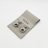 Chunky Droplet Earrings in Silver - svnx