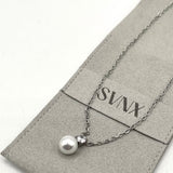 Large Pearl Diamante Necklace in Silver