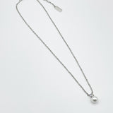 Pearl Diamante Earrings & Necklace Set in Silver - Gift Boxed