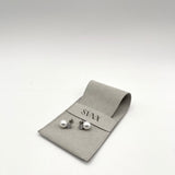 Pearl Diamante Earrings in Silver