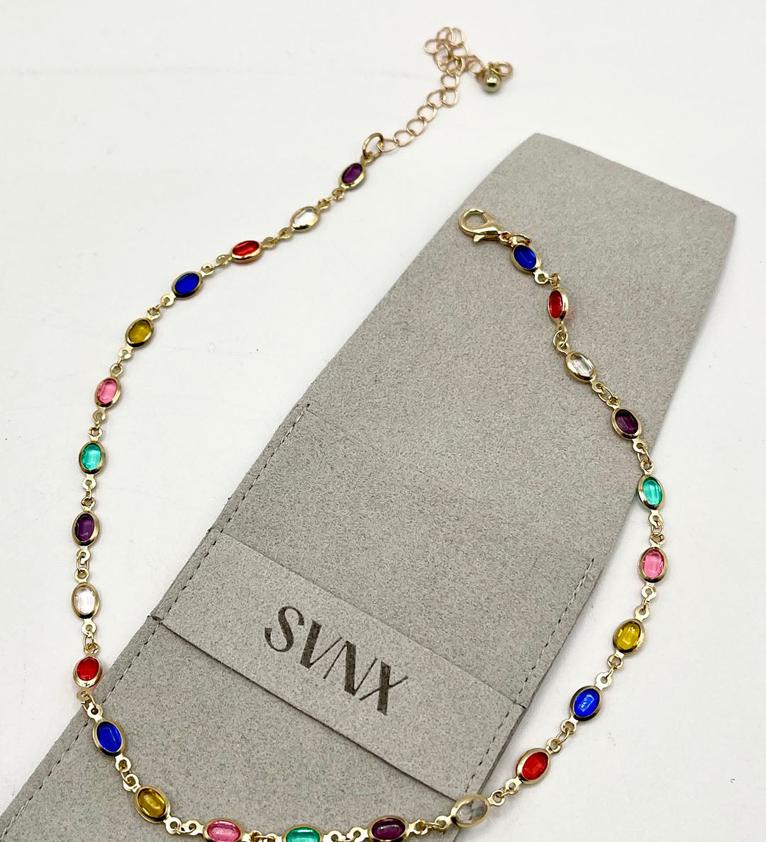 Multicolour Oval Necklace & Bracelet Set