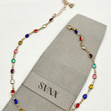 Multicolour Oval Necklace & Bracelet Set